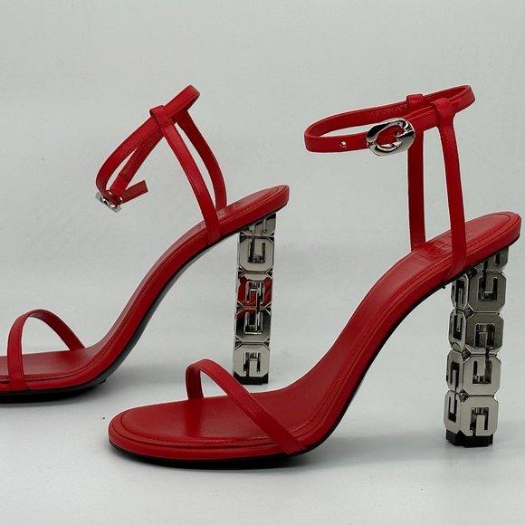 GIVENCHY 105 G Cube Monogram Signature Logo Heels Leather Sandals Shoes - Picture 9 of 16